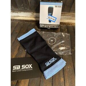 SB Sox 1 pr Sz S Unisex Black/Blue  Calf Compression Calf Sleeve 20-30 mmHg